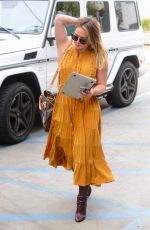 HILARY DUFF Leaves a Hair Salon in Los Angeles 10/27/2016