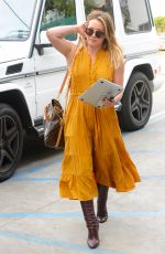 HILARY DUFF Leaves a Hair Salon in Los Angeles 10/27/2016