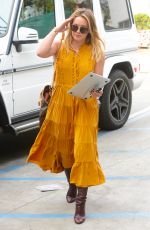 HILARY DUFF Leaves a Hair Salon in Los Angeles 10/27/2016