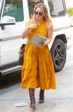 HILARY DUFF Leaves a Hair Salon in Los Angeles 10/27/2016
