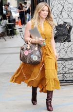 HILARY DUFF Leaves a Hair Salon in Los Angeles 10/27/2016