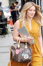 HILARY DUFF Leaves a Hair Salon in Los Angeles 10/27/2016
