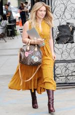 HILARY DUFF Leaves a Hair Salon in Los Angeles 10/27/2016