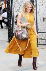 HILARY DUFF Leaves a Hair Salon in Los Angeles 10/27/2016