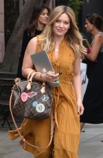 HILARY DUFF Leaves a Hair Salon in Los Angeles 10/27/2016
