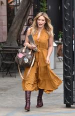 HILARY DUFF Leaves a Hair Salon in Los Angeles 10/27/2016