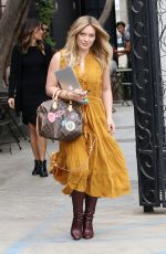 HILARY DUFF Leaves a Hair Salon in Los Angeles 10/27/2016