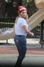 HILARY DUFF Out at a Park in Beverly Hills 10/16/2016
