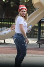 HILARY DUFF Out at a Park in Beverly Hills 10/16/2016