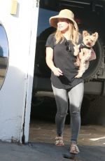 HILARY DUFF Out with Her Dog in west hollywood 10/09/2016