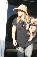HILARY DUFF Out with Her Dog in west hollywood 10/09/2016