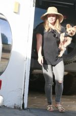 HILARY DUFF Out with Her Dog in west hollywood 10/09/2016