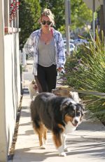 HILARY DUFF Walks Her Dogs Out in West Hollywood 10/20/2016