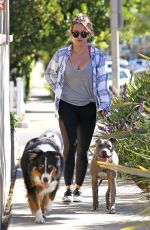 HILARY DUFF Walks Her Dogs Out in West Hollywood 10/20/2016