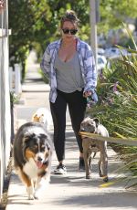 HILARY DUFF Walks Her Dogs Out in West Hollywood 10/20/2016