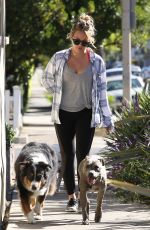 HILARY DUFF Walks Her Dogs Out in West Hollywood 10/20/2016