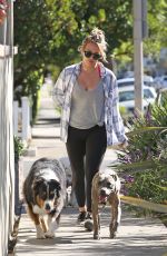 HILARY DUFF Walks Her Dogs Out in West Hollywood 10/20/2016