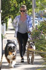HILARY DUFF Walks Her Dogs Out in West Hollywood 10/20/2016