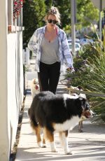 HILARY DUFF Walks Her Dogs Out in West Hollywood 10/20/2016