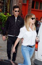 JENNIFER ANISTON and Justin Theroux Out and About in New York 09/28/2016