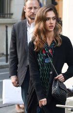 JESSICA ALBA Out for Dinner at Breizh Cafe in Paris 10/02/2016