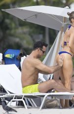 JOANNA KRUPA in Bikini on the Beach in Miami 10/13/2016