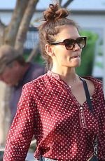 KATIE HOLMES in Denim Shorts Out in Calabasas 10/13/2016