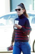 KATIE HOLMES Leaves a Starbucks in Calabasas 10/19/2016