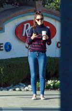 KATIE HOLMES Leaves a Starbucks in Calabasas 10/19/2016
