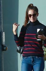 KATIE HOLMES Leaves a Starbucks in Calabasas 10/19/2016