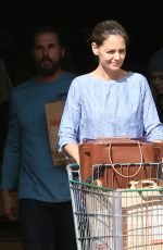 KATIE HOLMES Out for Grocery Shopping in Calabasas 10/28/2016
