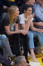 KENDALL JENNER and KARLIE KLOSS at Houston Rockets vs Los Angeles Lakers Game in Los Angeles 10/26/2016