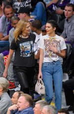 KENDALL JENNER and KARLIE KLOSS at Houston Rockets vs Los Angeles Lakers Game in Los Angeles 10/26/2016