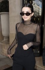 KENDALL JENNER Leaves George V Hotel in Paris 10/02/2016