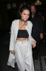 KENDALL JENNER Night Out in Paris 10/01/2016