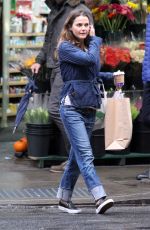 KERI RUSSELL Out Shopping in New York 10/27/2016
