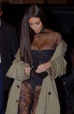 KIM KARDASHIAN Out for Dinner in Paris 10/01/2016