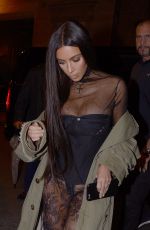 KIM KARDASHIAN Out for Dinner in Paris 10/01/2016