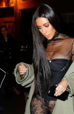 KIM KARDASHIAN Out for Dinner in Paris 10/01/2016