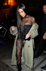 KIM KARDASHIAN Out for Dinner in Paris 10/01/2016