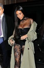 KIM KARDASHIAN Out for Dinner in Paris 10/01/2016