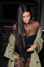 KIM KARDASHIAN Out for Dinner in Paris 10/01/2016