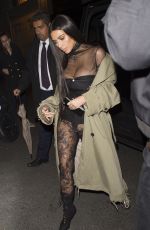KIM KARDASHIAN Out for Dinner in Paris 10/01/2016