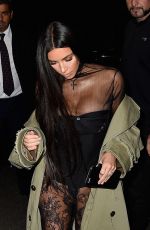 KIM KARDASHIAN Out for Dinner in Paris 10/01/2016