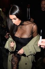 KIM KARDASHIAN Out for Dinner in Paris 10/01/2016