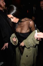KIM KARDASHIAN Out for Dinner in Paris 10/01/2016