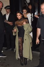 KIM KARDASHIAN Out for Dinner in Paris 10/01/2016