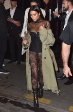 KIM KARDASHIAN Out for Dinner in Paris 10/01/2016