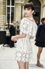 LILY COLLINS at Valentino Fashion Show at Paris Fashion Week 10/02/2016