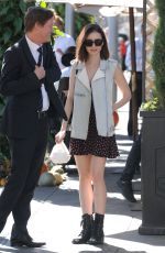 LILY COLLINS Out for Lunch in Beverly Hills 10/20/2016
